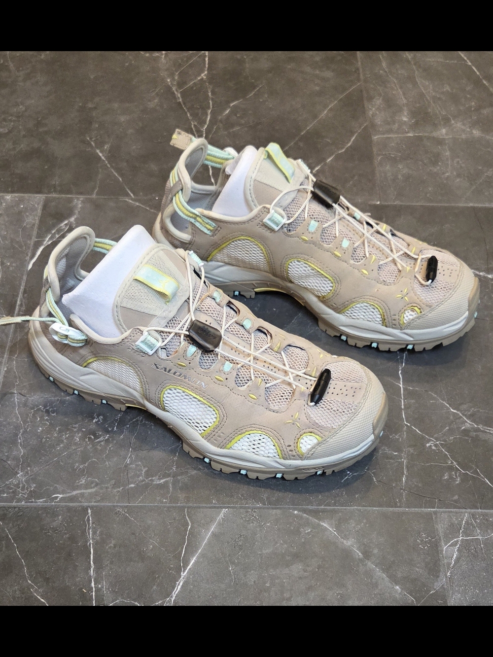 Salomon Women's Beige Techamphibian 3 Athletic Sports Sandals - Size 7